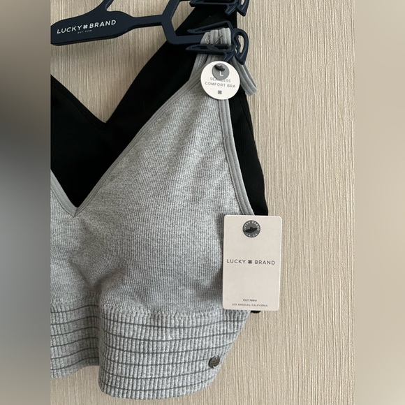 Lucky Brand 2pc Seamless Comfort Pull on Bra Set w/Double Straps Removable Pads - Picture 2 of 9